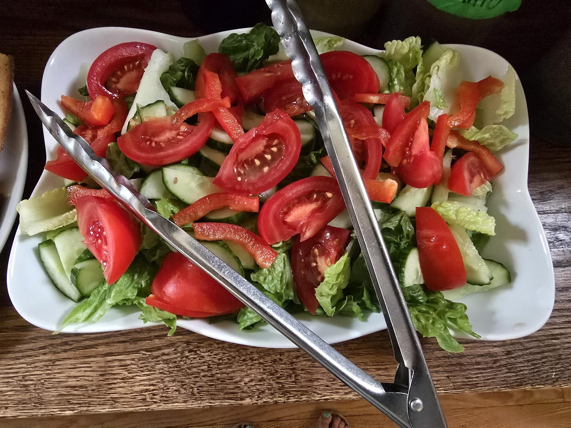 Salad is served at Victoria Wellness Residential Mental Health Treatment Centre