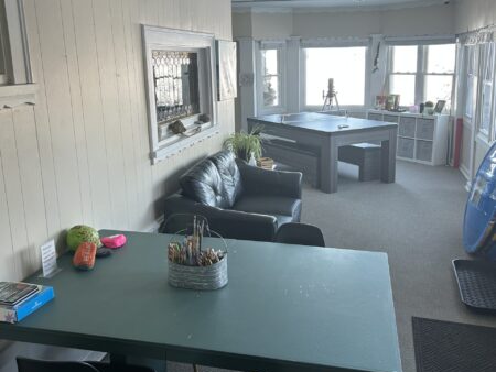 Sunlit Art area, Pool and Ping Pong Table at Victoria Wellness Residential Centre near Peterborough, Ontario